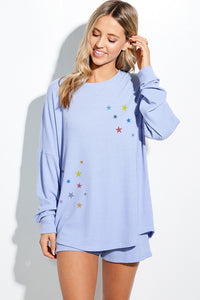 Pijama Short Morado Azulado Estrellas