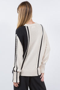 Suéter Cable Knit Black and White Ella