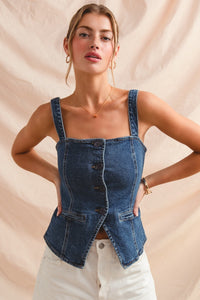 Top Denim Button Down Milly