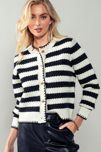 Suéter Cárdigan Knit Stripes Alesia