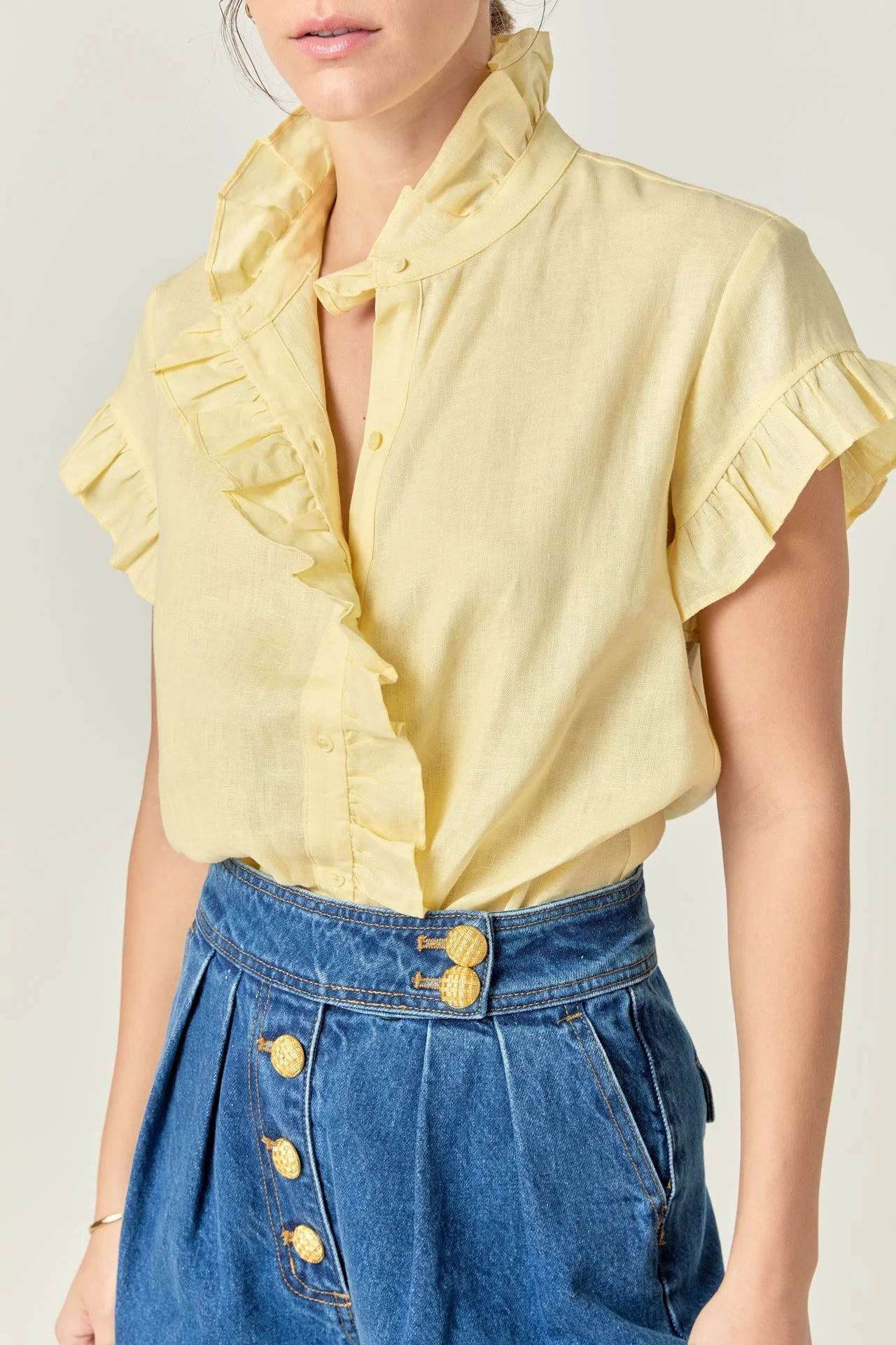 Camisa Linen Amarilla Chloe