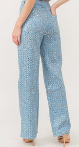 Pantalón Denim Sequin Embellished Light FINAL SALE