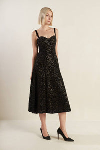 Vestido Negro Lace Sequins Monica