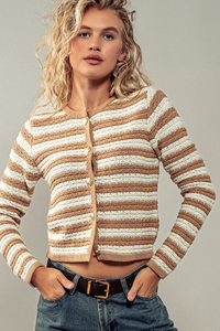 Suéter Cárdigan Stripes Knit Kiara