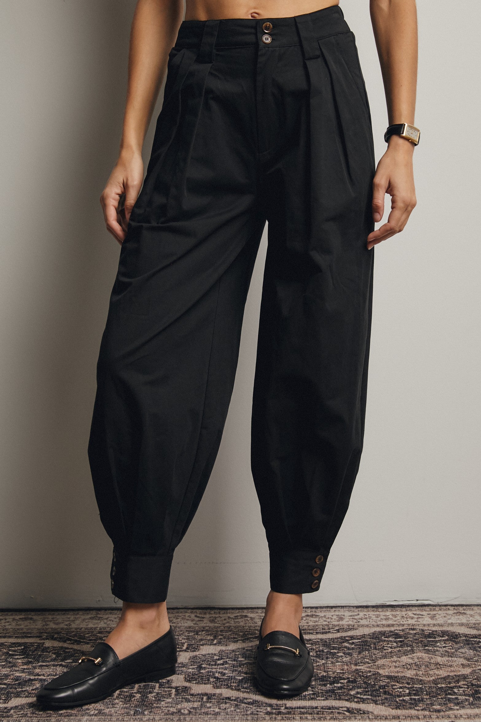 Pantalones Cuff Pleated Marissa