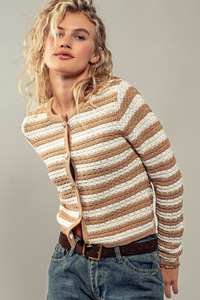 Suéter Cárdigan Stripes Knit Kiara