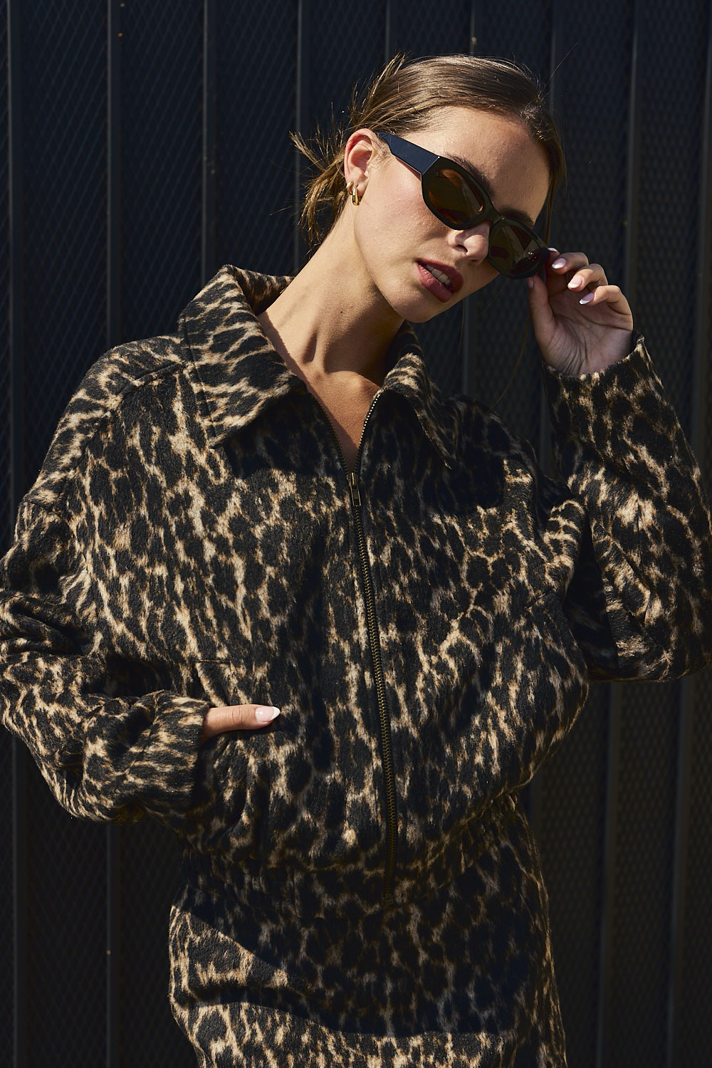 Chaqueta Bomber Print Leopard Soft Logan
