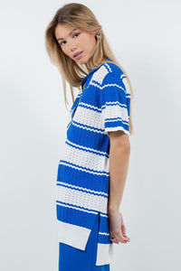 Camisa Knit Stripe Azul Melanie