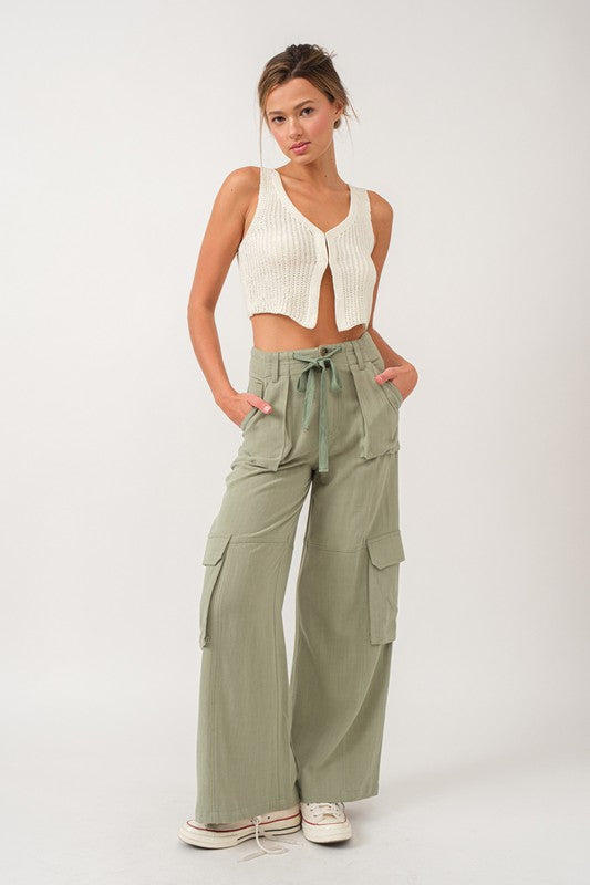 Pantalón Relaxed Fit Olive Linen Maya