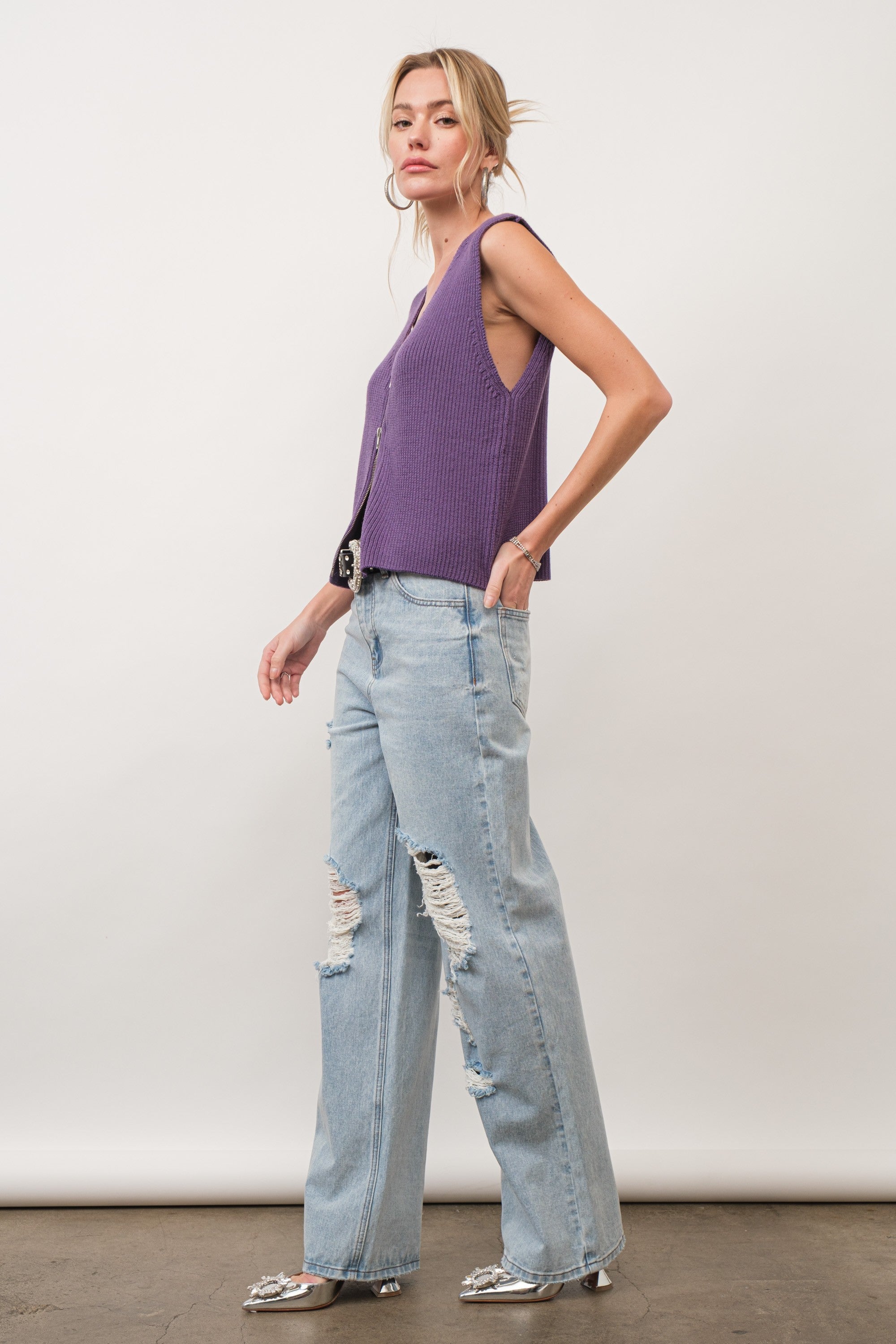 Chaleco Morado Zipper Nell