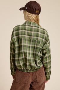 Camisa Plaid Olive Bomber Bonnie
