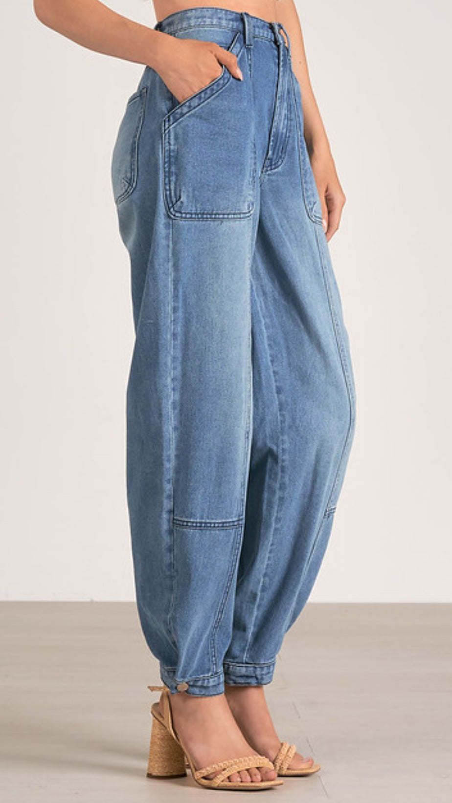 Pantalón Azul Denim Balloon Ankle