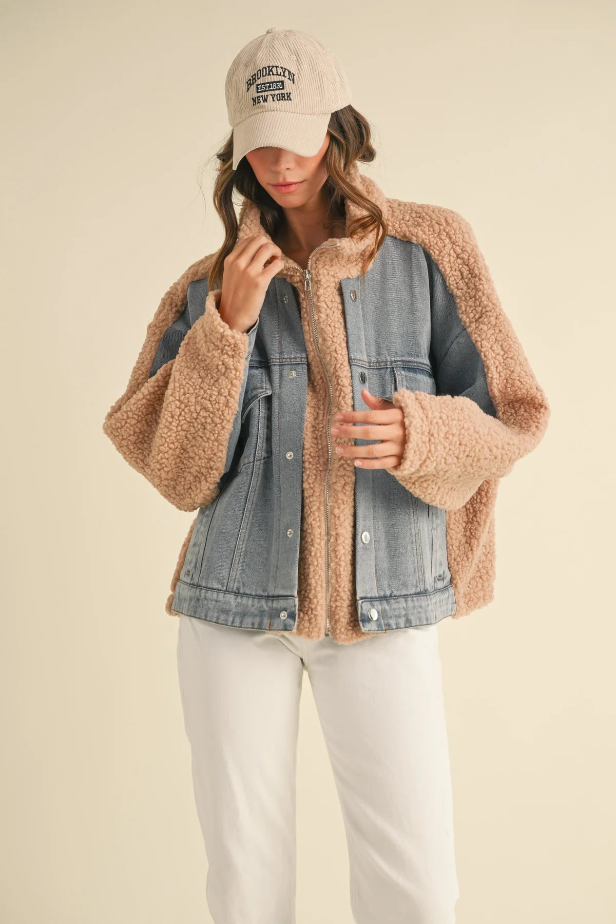 Chaqueta Fleece Mix Denim Cecil