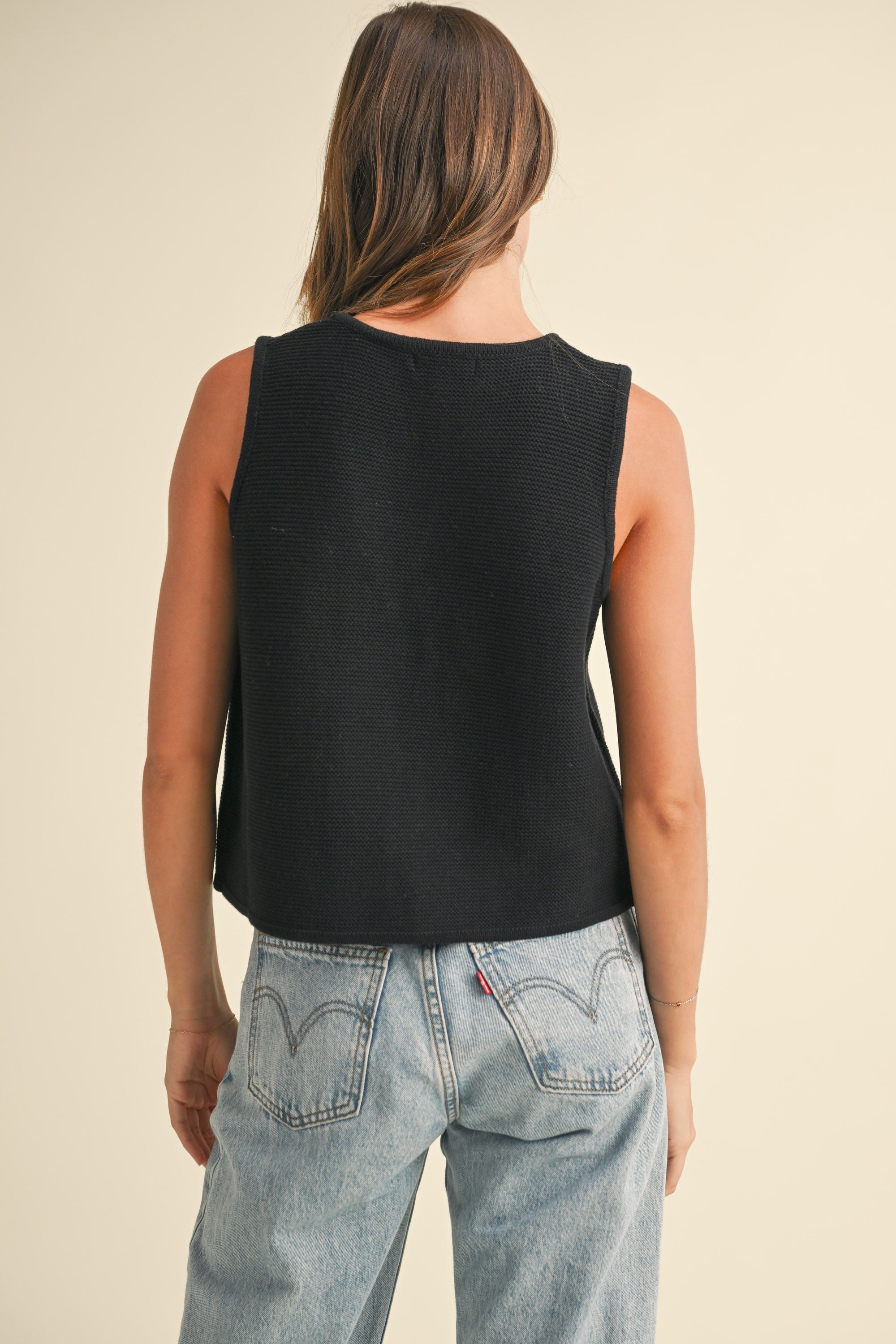 Chaleco Knit Bow Negro Katty