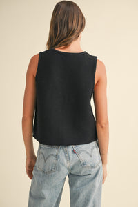 Chaleco Knit Bow Negro Katty