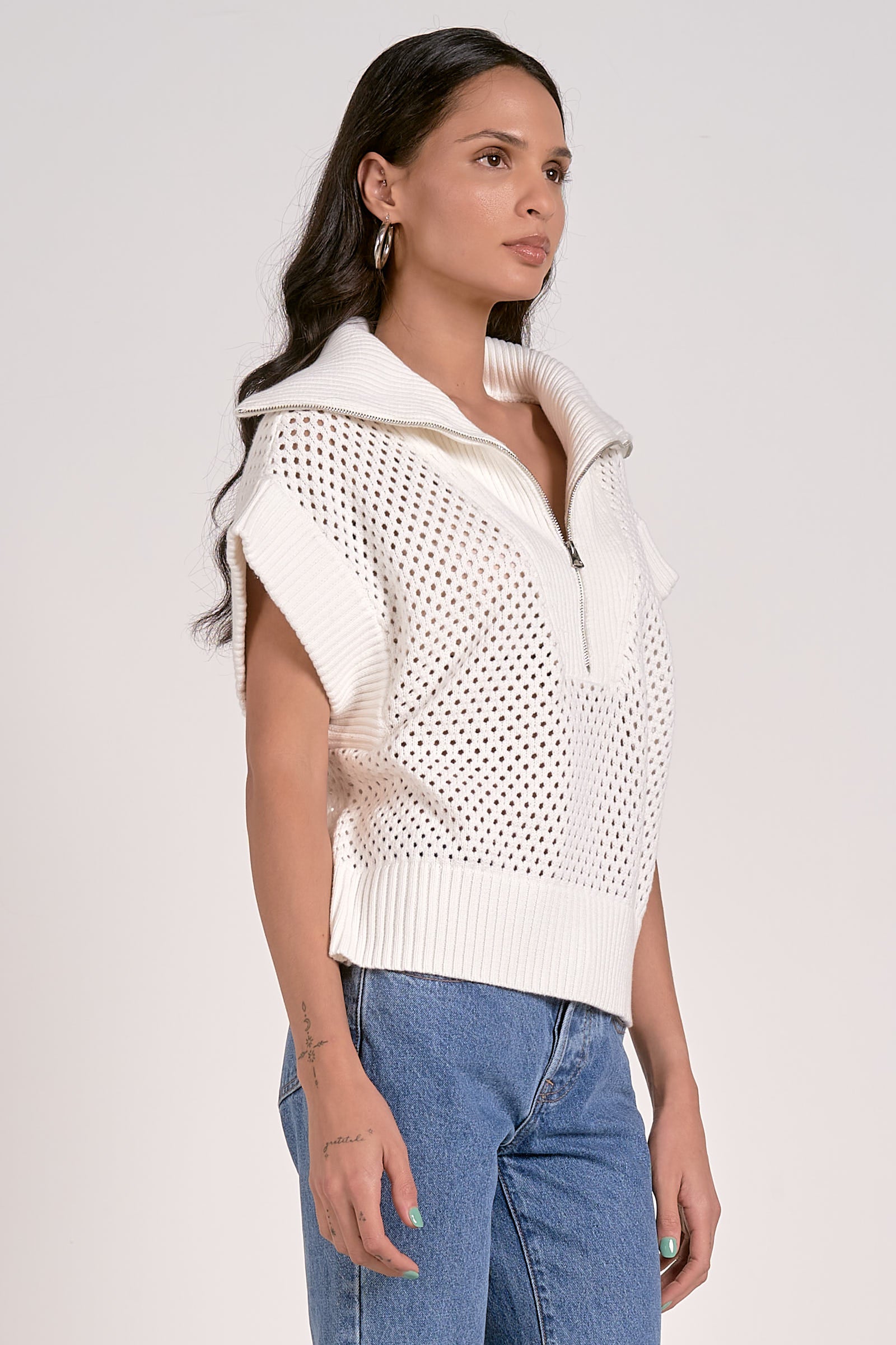 Chaleco Net Blanco Polo Elisa