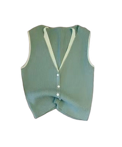 Chaleco Colorblock Verde Crop April