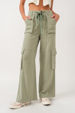 Pantalón Relaxed Fit Olive Linen Maya