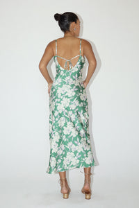 Vestido Satin Tropical Garden