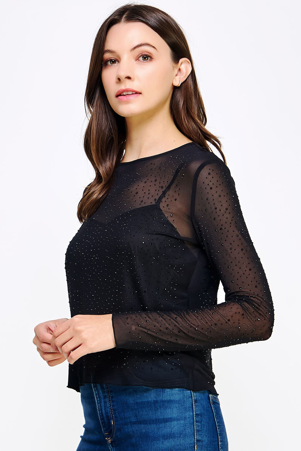 Top Mesh Rhinestone Liz