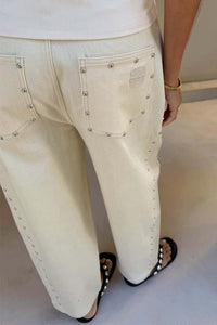 Pantalón Denim Ecru Studded Barrel Neverfully