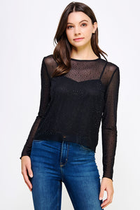 Top Mesh Rhinestone Liz