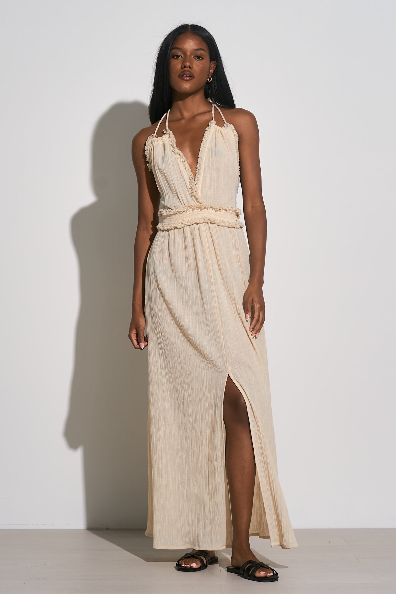 Vestido Sand Maxi Halter Riviera