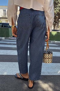Pantalón Denim Studded Barrel Neverfully