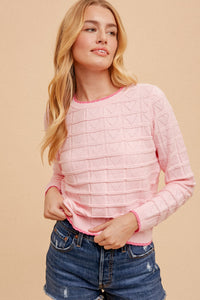 Suéter Knit Rosado Corazones Ava