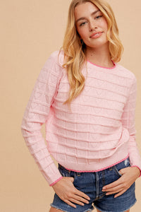 Suéter Knit Rosado Corazones Ava