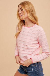 Suéter Knit Rosado Corazones Ava