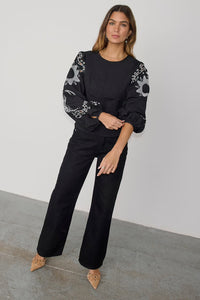 Camisa Negra Embroidery Lillie Neverfully