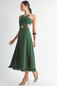 Vestido Linen Flower Emma Verde
