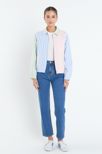 Chaqueta Bomber Color Block Stripes Serena