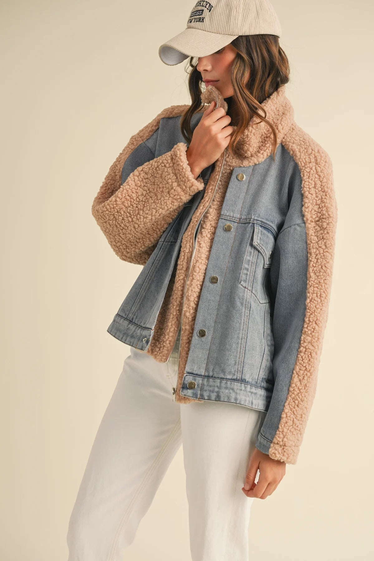 Chaqueta Fleece Mix Denim Cecil