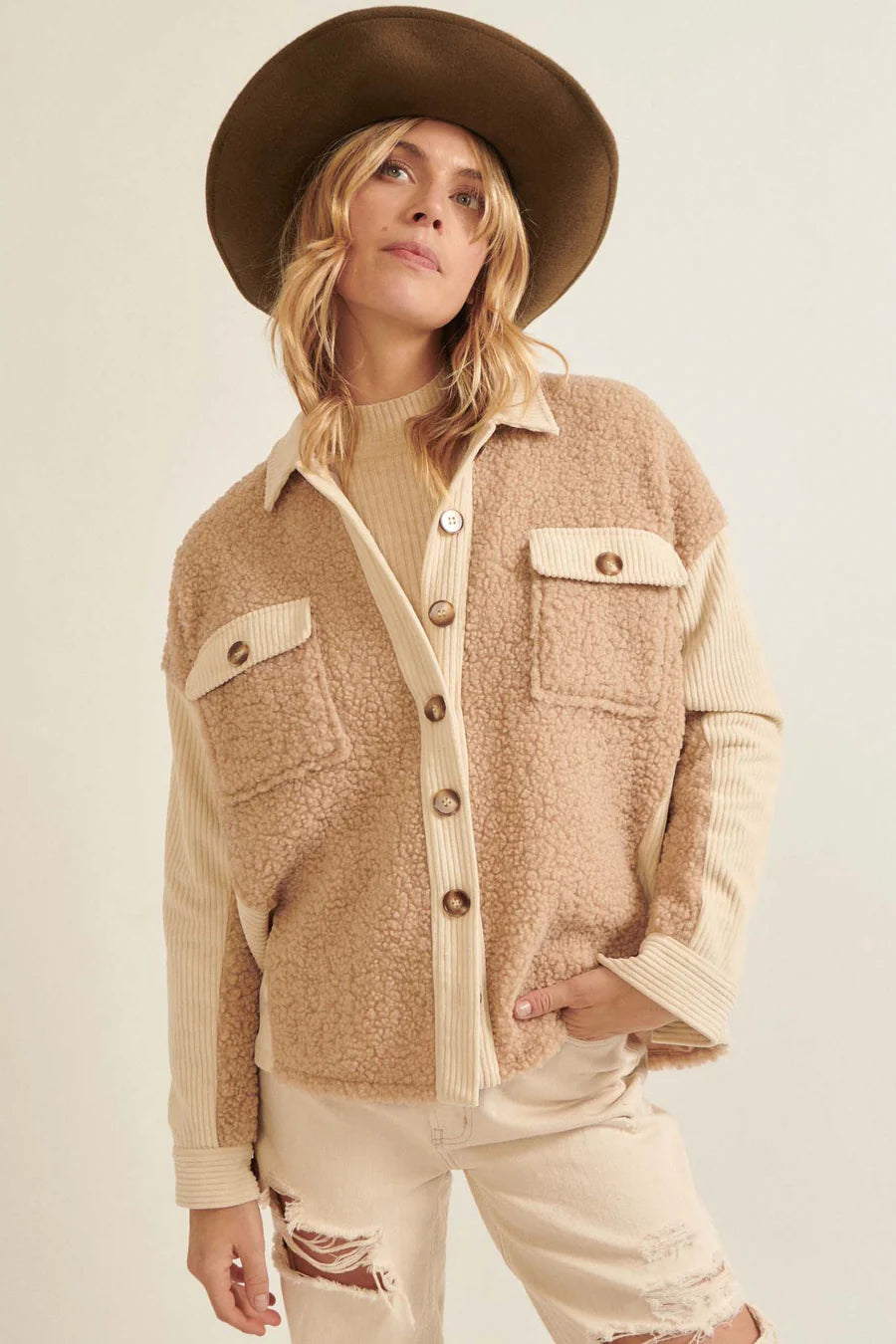 Chaqueta Corduroy Sherpa Fleece Gwen