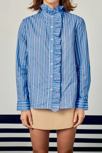 Camisa Stripes Ruffle Mila
