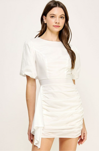 Vestido Blanco Arruchado Silvie