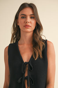 Chaleco Knit Bow Negro Katty