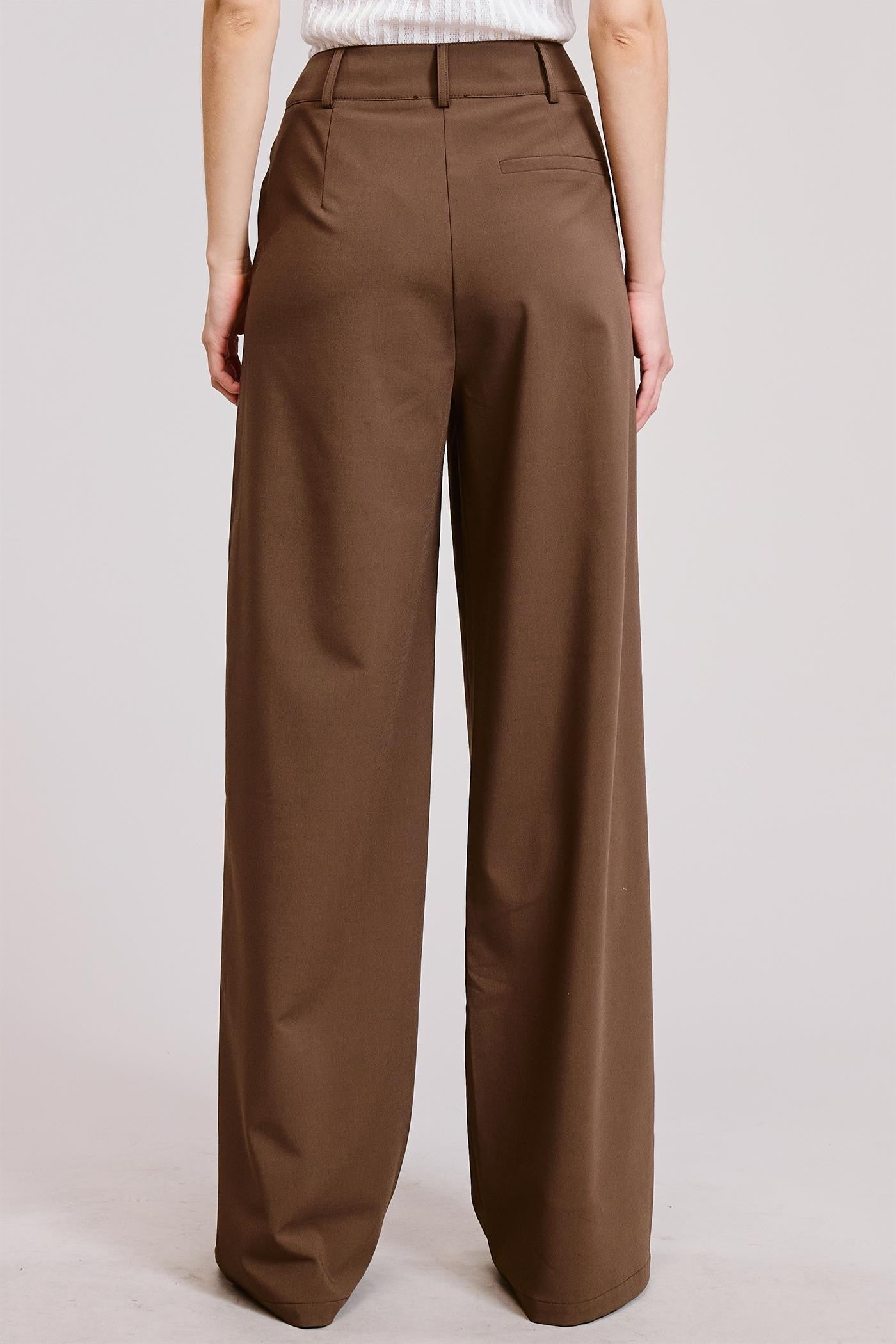Pantalon Trouser Mocha Pleated Mara