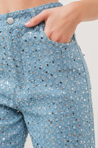 Pantalón Denim Sequin Embellished Light FINAL SALE