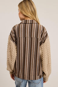 Chaqueta Contrast Stripes Cable Knit Lisa