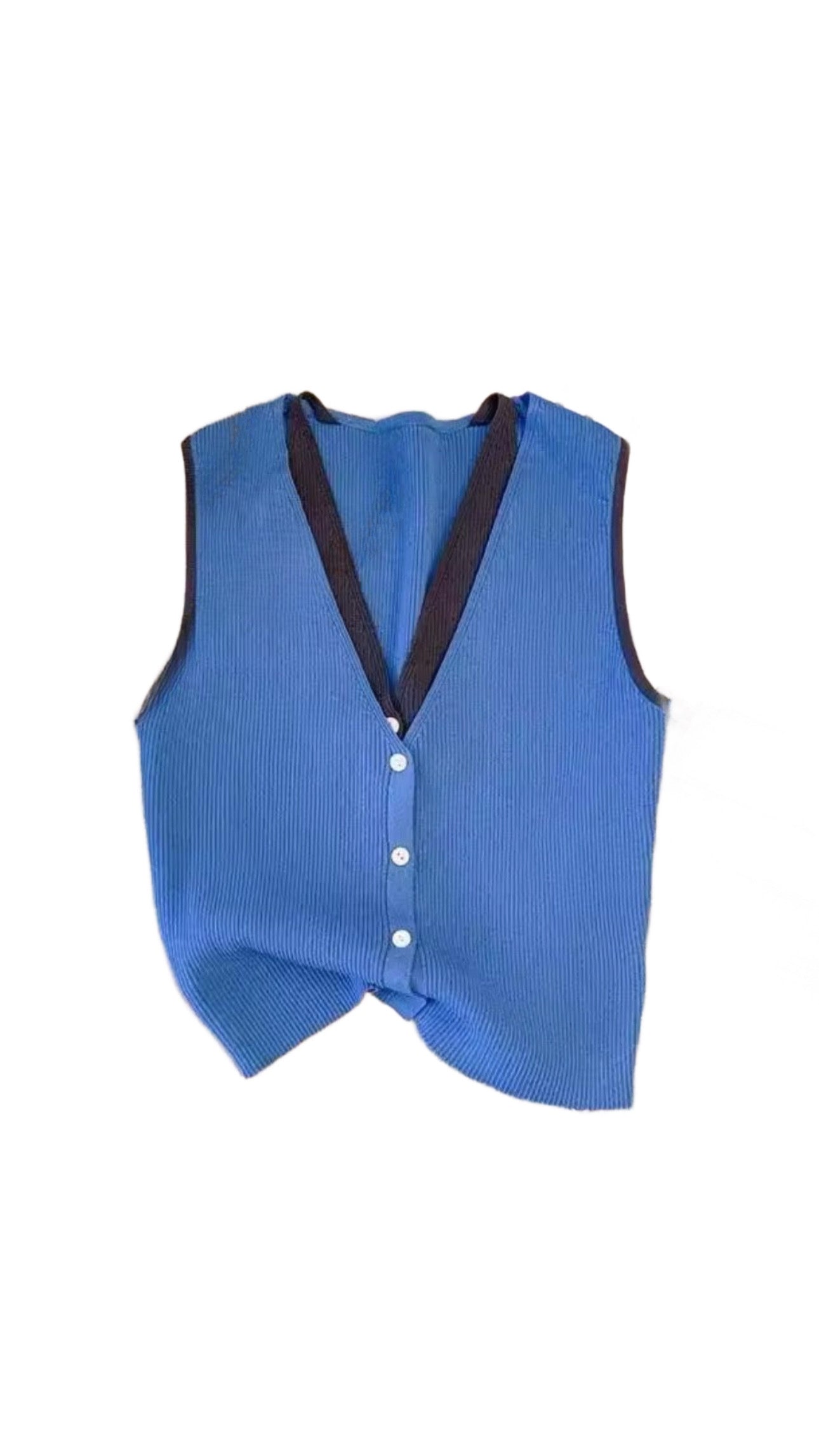 Chaleco Colorblock Azul Crop April