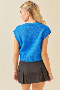 Chaleco Knit Checkers Solid Stitches Azul Millie