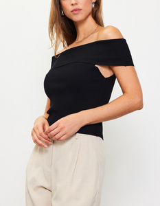 Top Negro Knit Off Shoulder Sahara