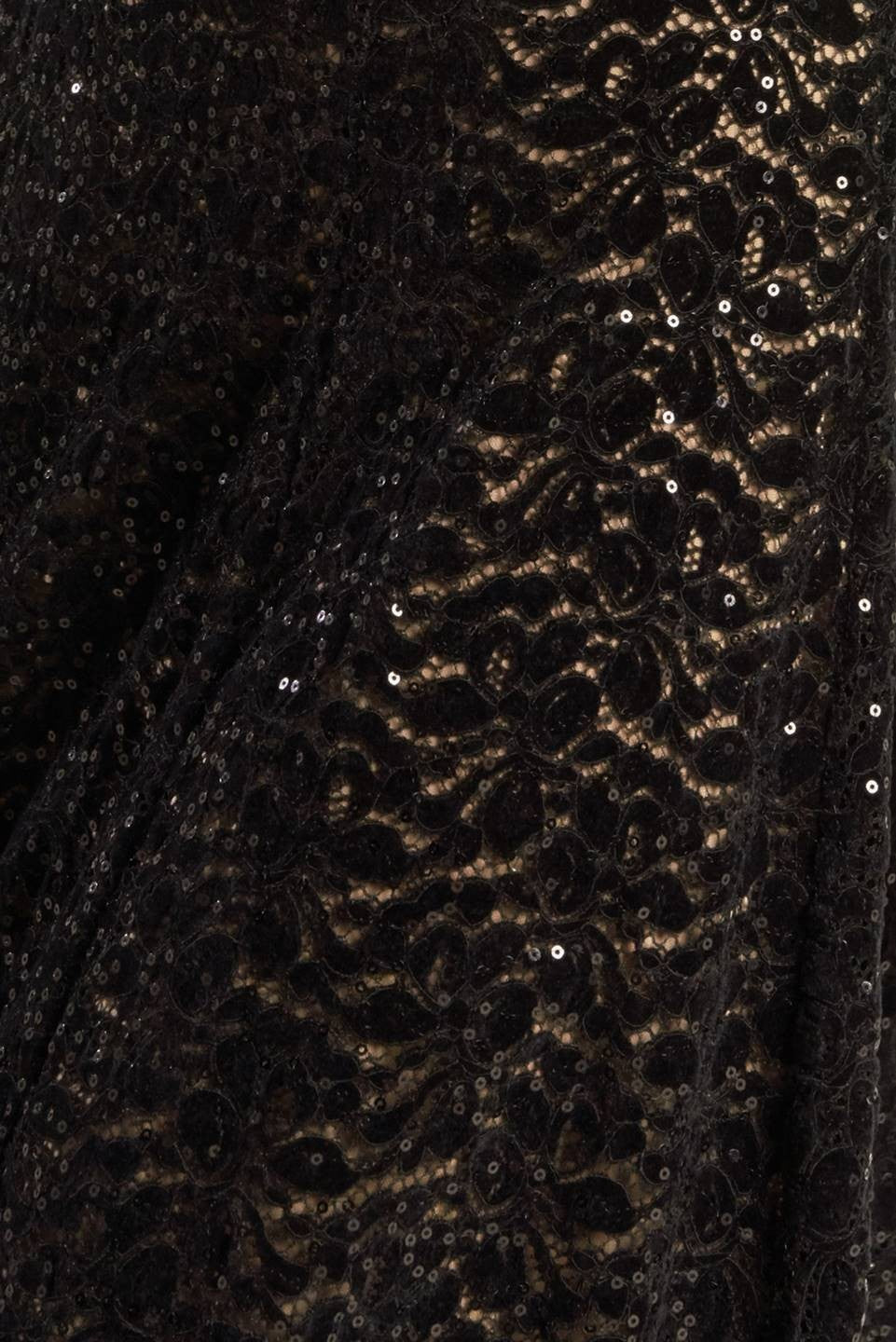 Vestido Negro Lace Sequins Monica
