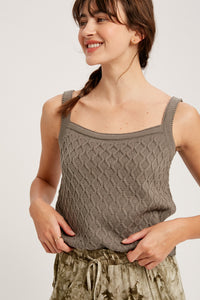 Top Cable Knit Gris Quinn