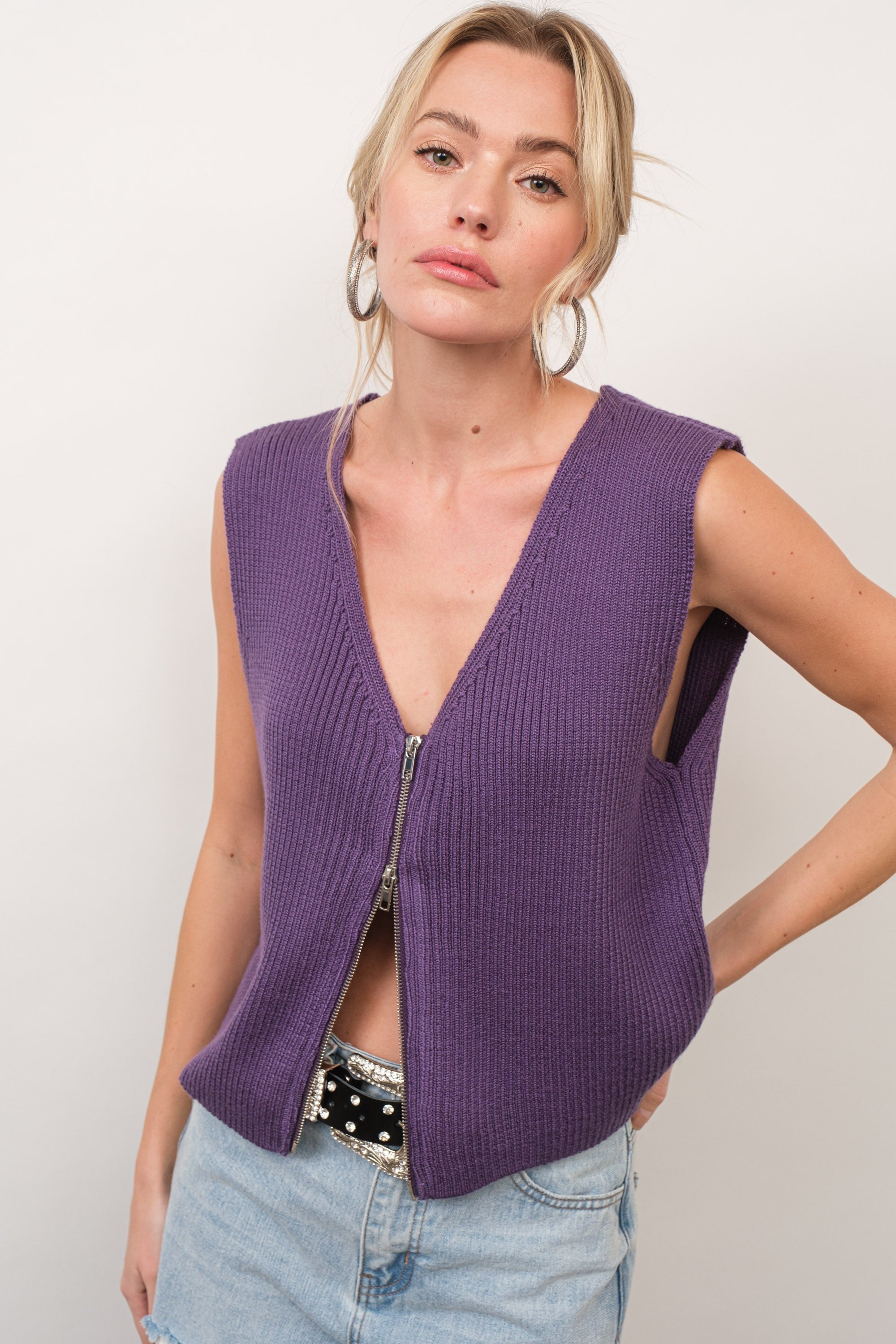 Chaleco Morado Zipper Nell