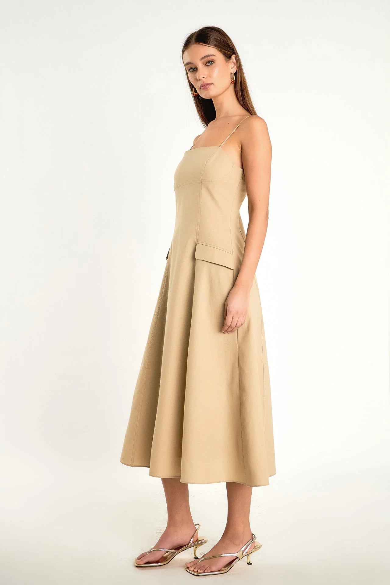 Vestido Linen Beige Amaia