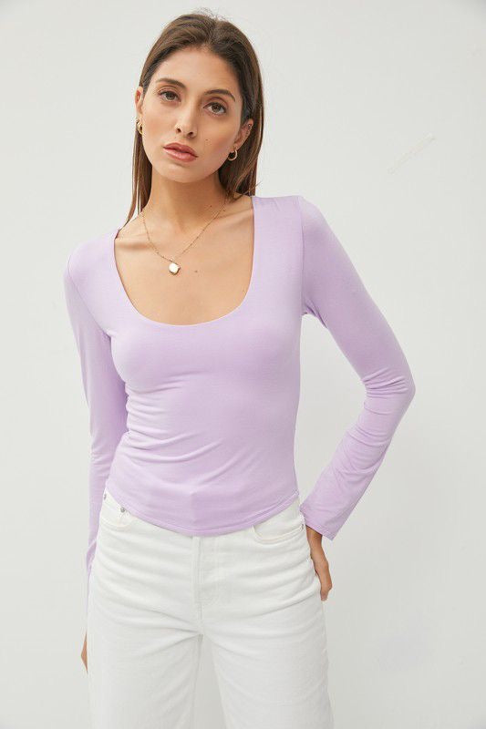 Top Morado Básico Manga Larga Marie